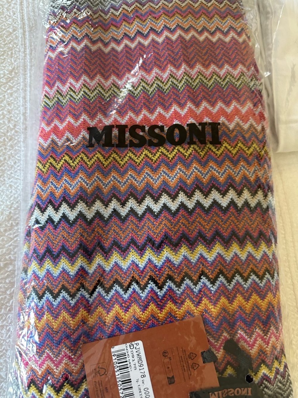 Missoni Multi-Color Zigzag Fringe Wool-Blend Poncho